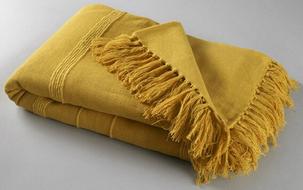 LaRedouteInterieursNEDOFringedCottonBedspread